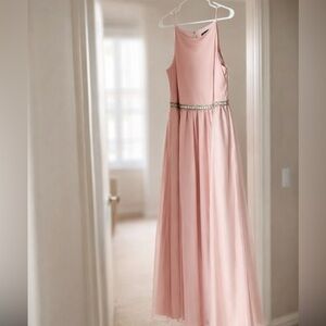 Elegant Pink Dress with Belt